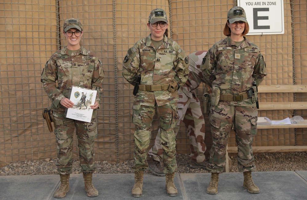 U.S. Soldiers and Coalition partners conduct Norwegian Ruck March at Al Asad Air Base, Iraq