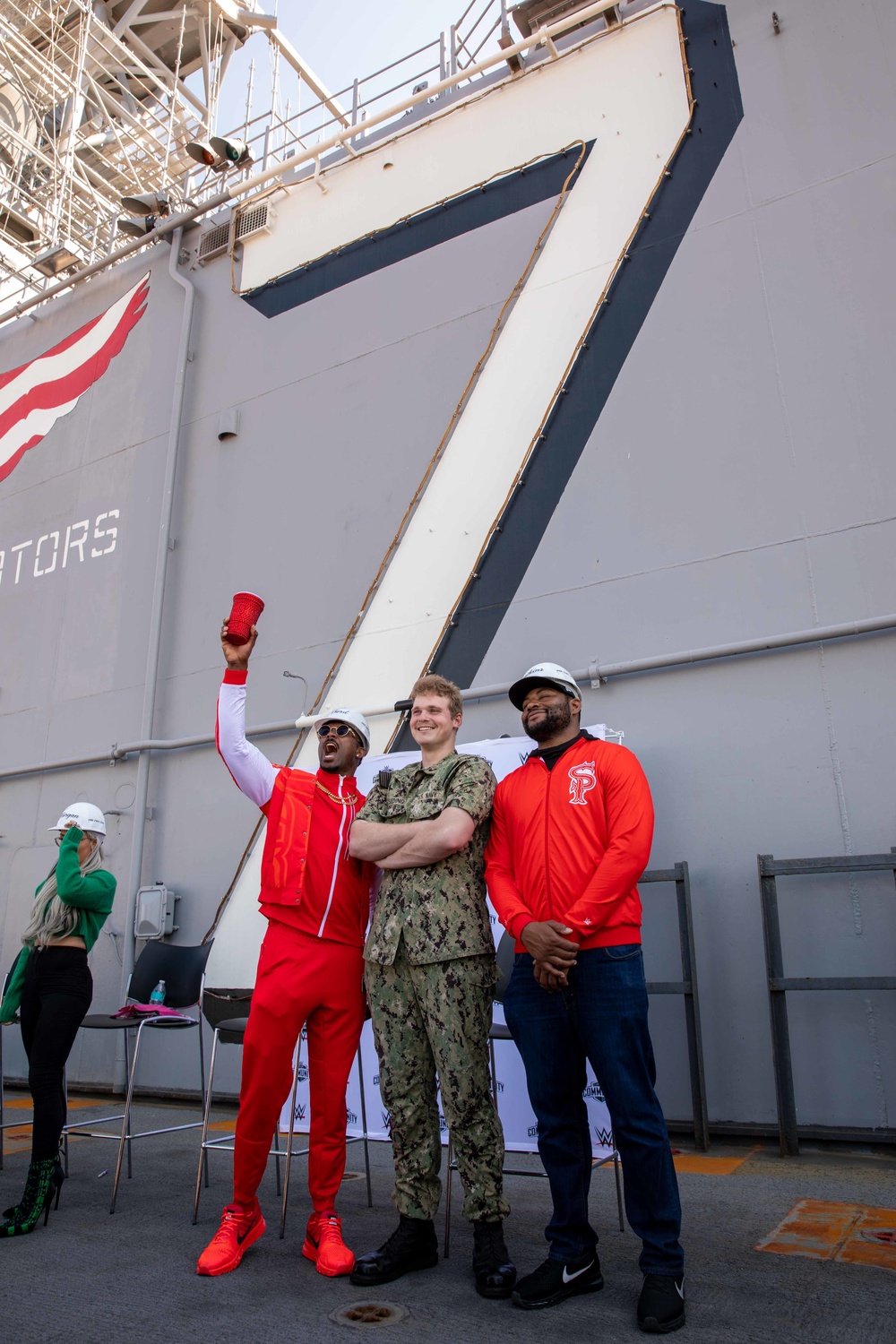 WWE Wrestlers Visit USS Iwo Jima (LHD 7)