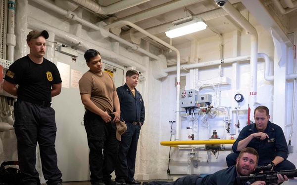 USS Hershel "Woody" Williams (ESB 4) Conducts Small-Arms Line Coach Training