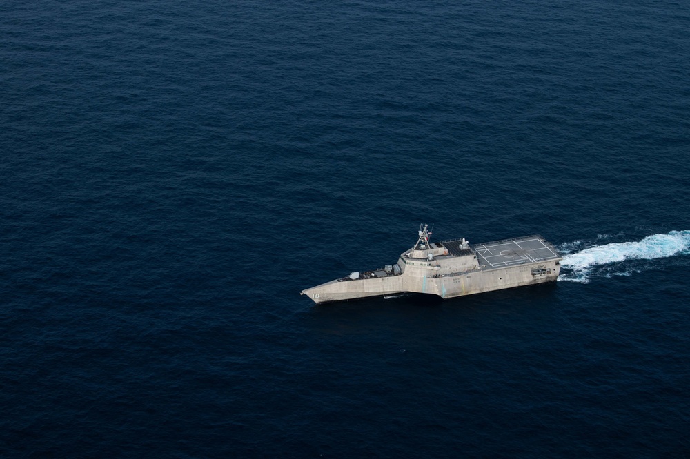 USS Charleston (LCS 18) sails the Sea of Japan during Exercise Noble Vanguard