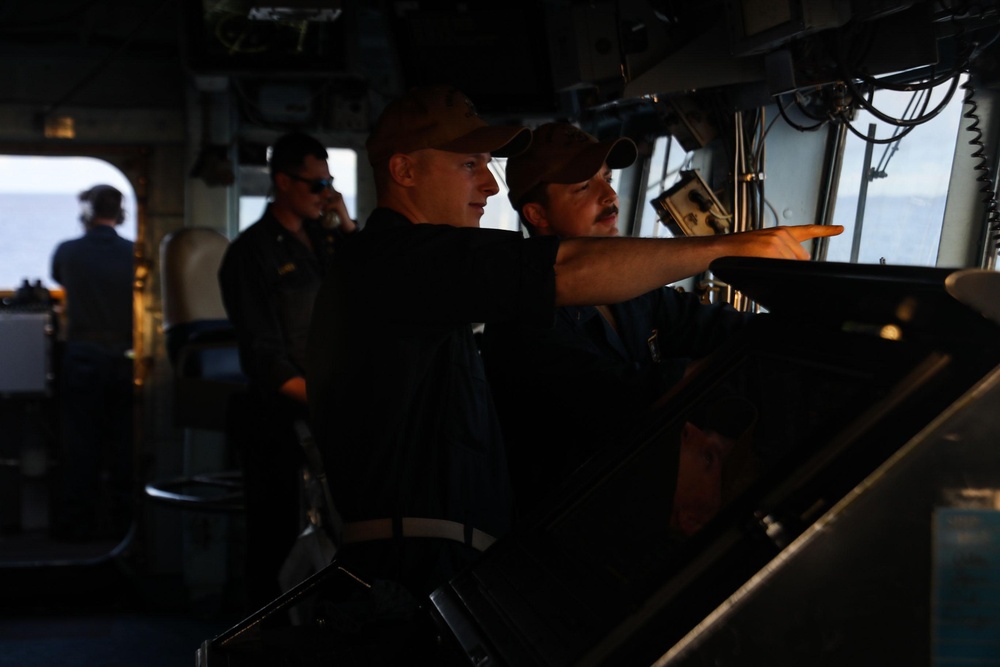 Mobile Bay transits the Philippine Sea