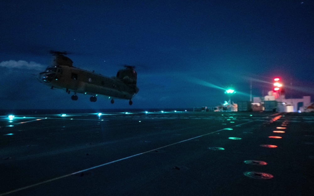 USNS Mercy Conducts Night Flight Operations