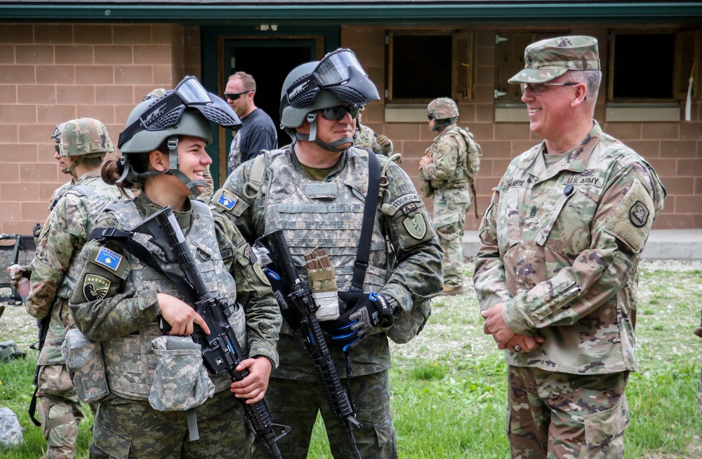 Iowa National Guard CSM visits KSF members during medic training