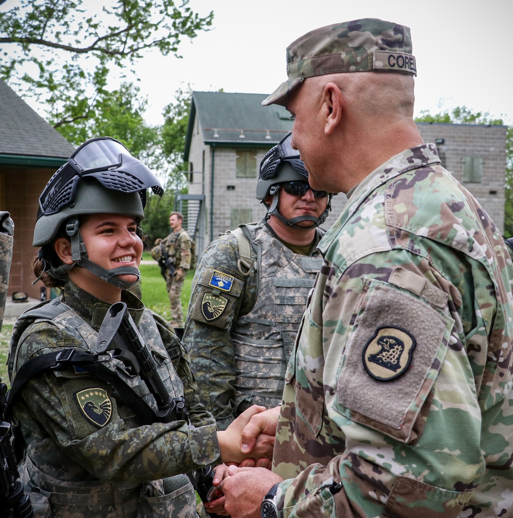 Iowa Adjutant General gives coin to KSF troop