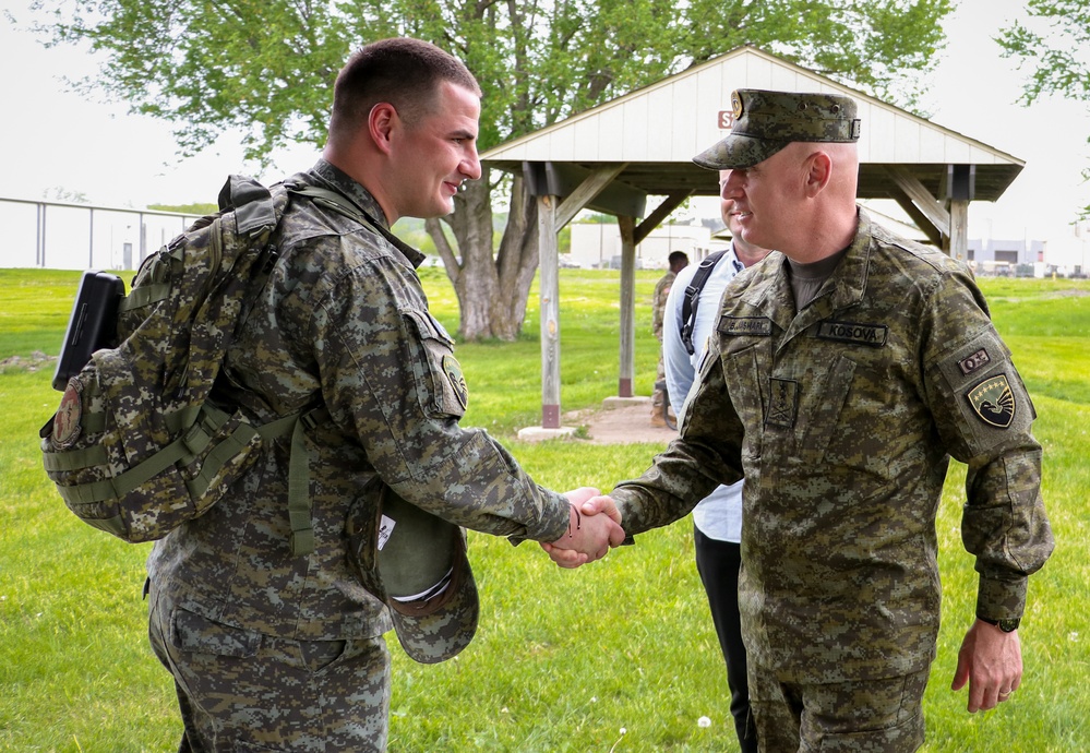 KSF commander greets troop during battle drills