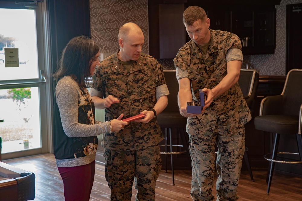 Combat Logistics Regiment 37 commanding officer gives thanks during volunteer appreciation event