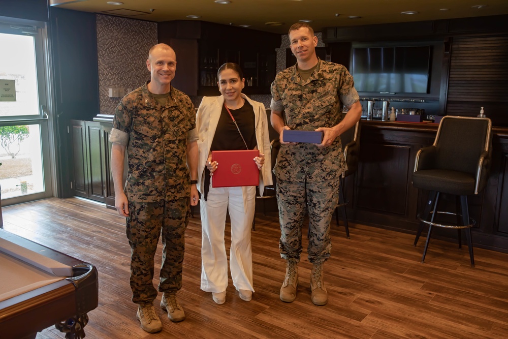 Combat Logistics Regiment 37 commanding officer gives thanks during volunteer appreciation event