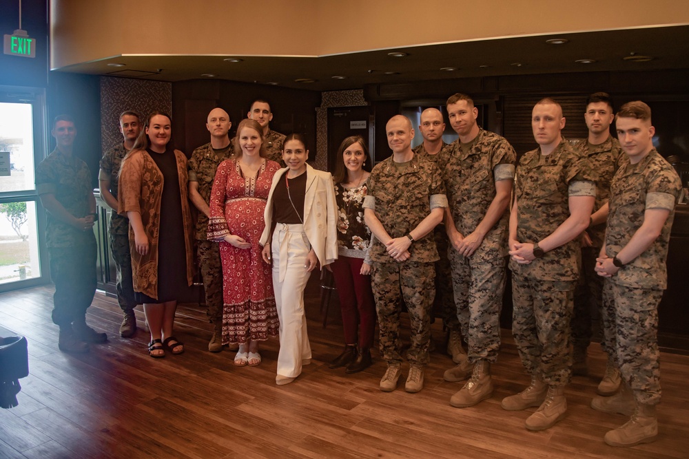 Combat Logistics Regiment 37 commanding officer gives thanks during volunteer appreciation event