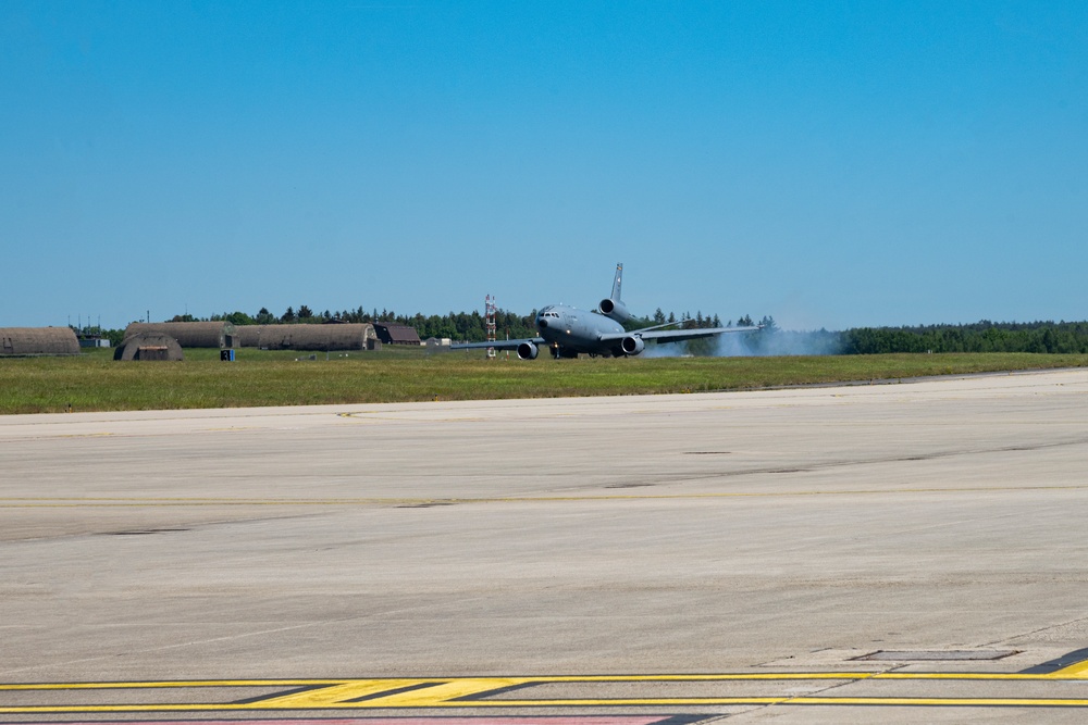 KC-10 Extender aircraft arrive at Spangdahlem AB from JBMDL