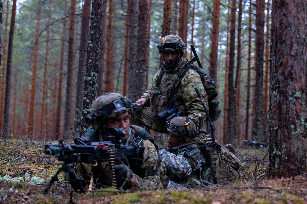U.S. Army Staff Sgt. Penrod checks on his Soldiers during Exercise Arrow 22