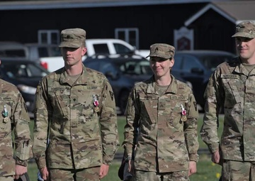 National Guard Biathletes receive Medals for participation in the 2022 Olympic games