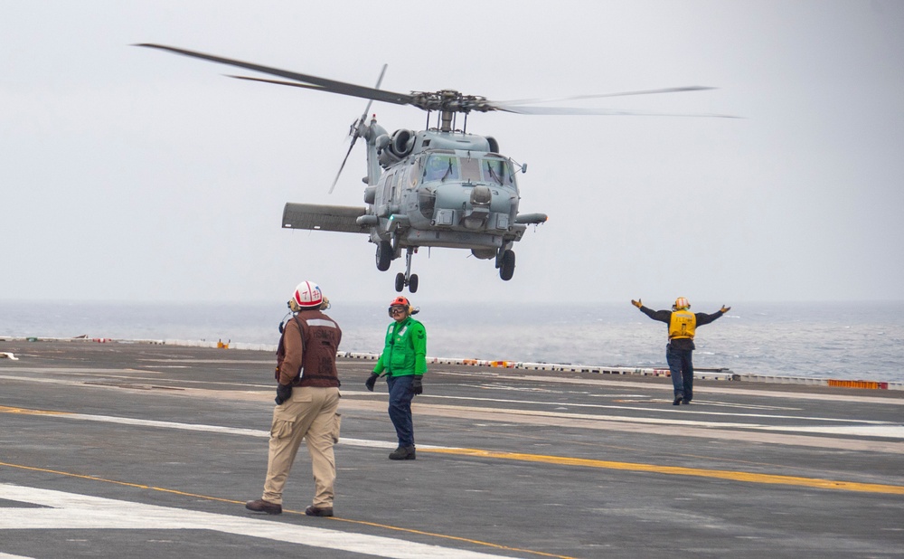 An MH-60R Sea Hawk Takes Off Of The Flight Deck