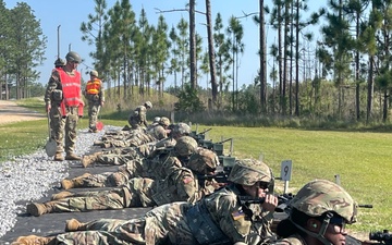 Members of the Louisiana National Guard's 926th Sapper Company zero their M-4 carbine rifles in preparation for weapons qualification at Camp Shelby in Hattiesburg, MS, May 11