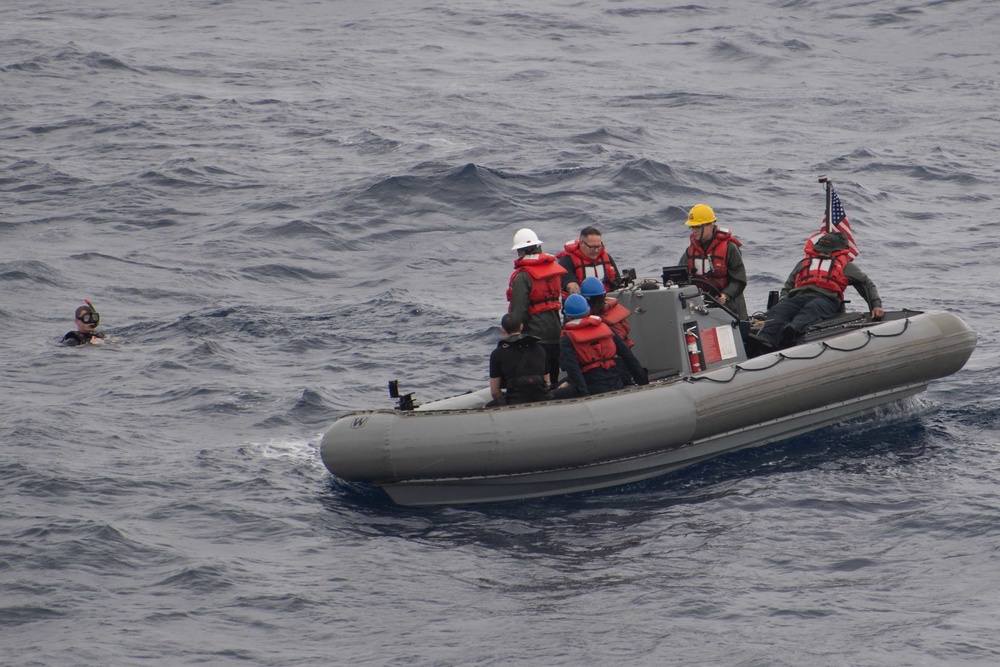 USS Milius conducts small boat operations