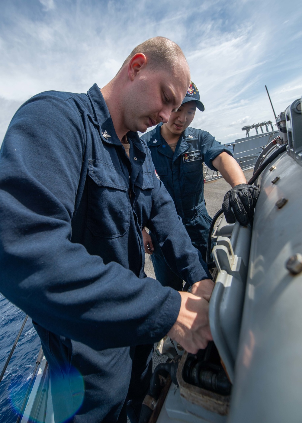 USS Milius tests weapon systems