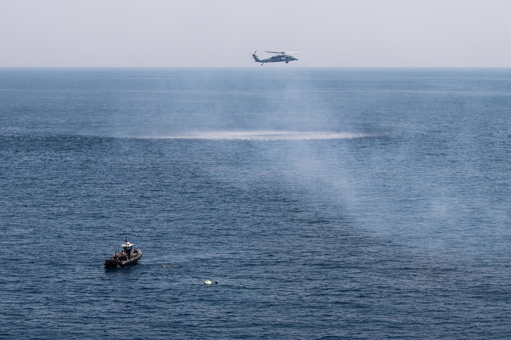 Airborne mine countermeasures and floating mine response training during Noble Vanguard