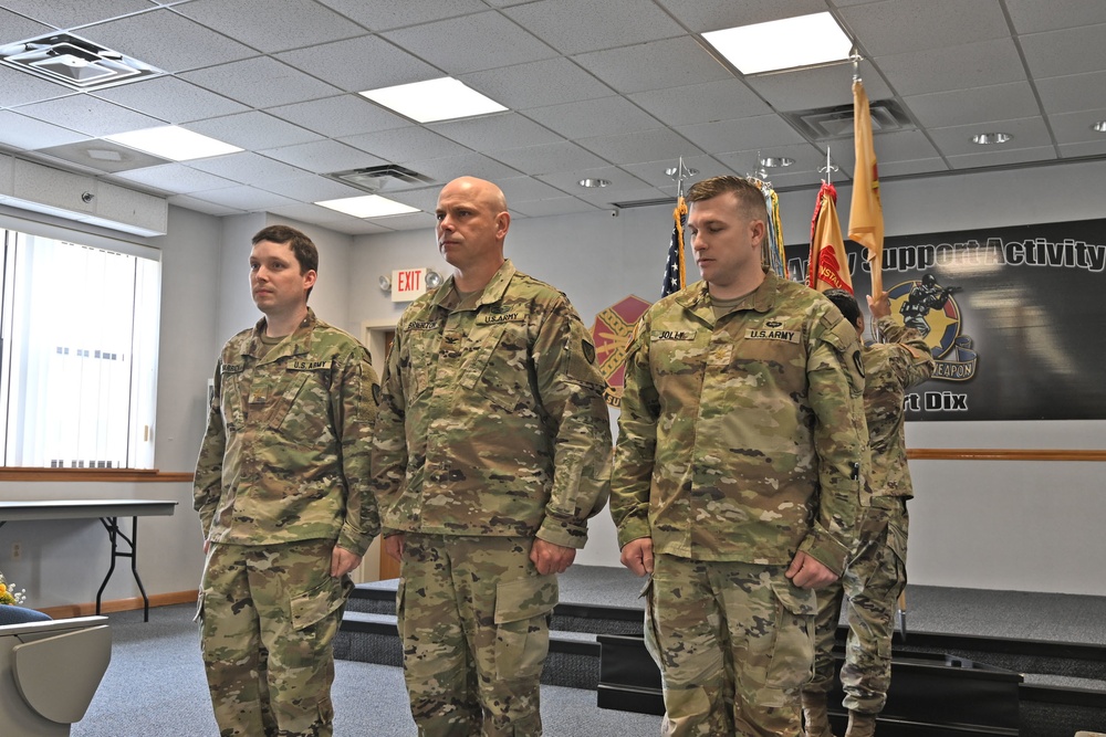 Fort Dix –  USASA Fort Dix Change of Command Ceremony – MAJ William Jolly to MAJ Justin Warrick