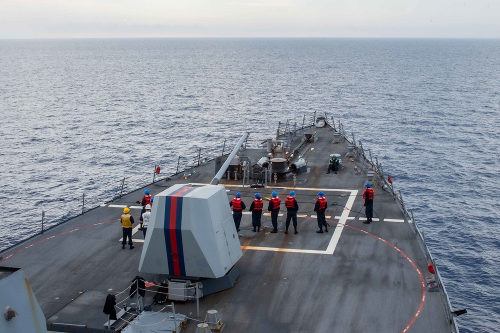 USS Jason Dunham (DDG 109) Conducts Replenishment-at-Sea With USNS Laramie (T-AO-203)