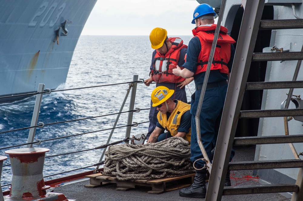 USS Jason Dunham (DDG 109) Conducts Replenishment-at-Sea With USNS Laramie (T-AO-203)