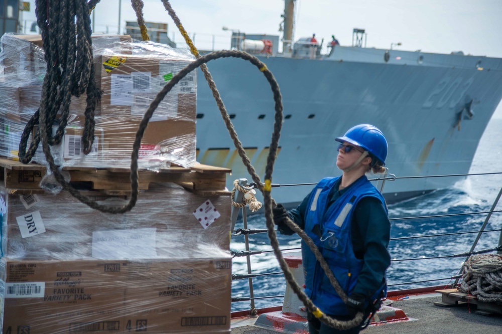 USS Jason Dunham (DDG 109) Conducts Replenishment-at-Sea With USNS Laramie (T-AO-203)