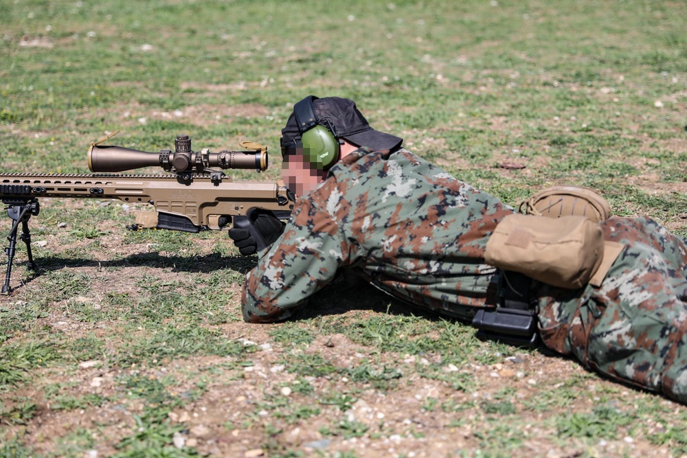 U.S. Army Green Berets assigned to 10th Special Forces Group (Airborne) and Macedonian Special Operations Task Unit “Wolves” train on multiple types of sniper rifles