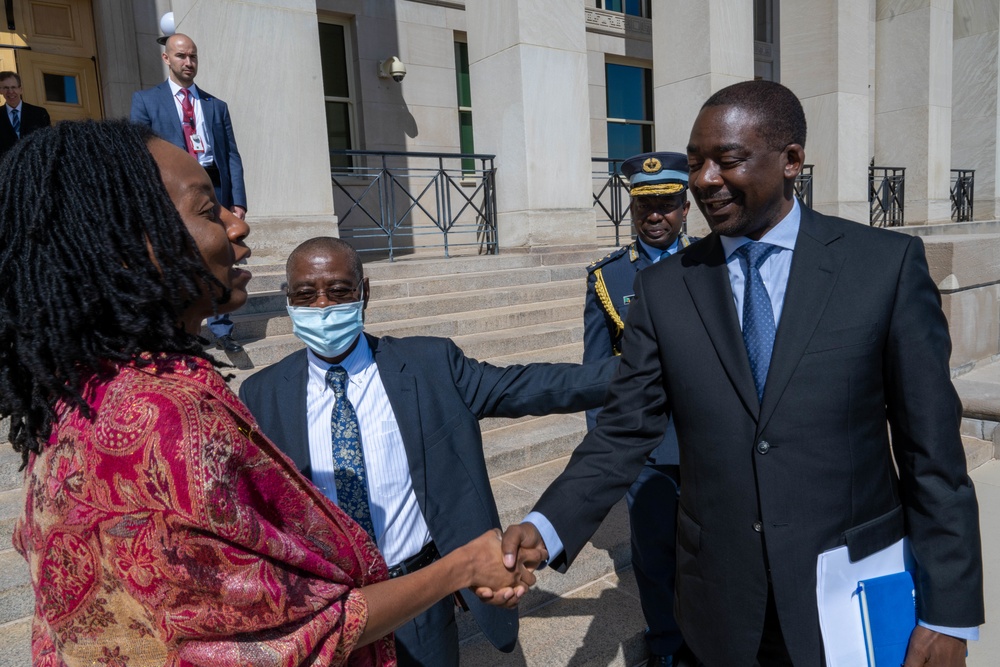 Deputy Assistant Secretary of Defense for African Affairs Chidi Blyden meets with Zambian Foreign Minister Stanley Kasongo Kakubo