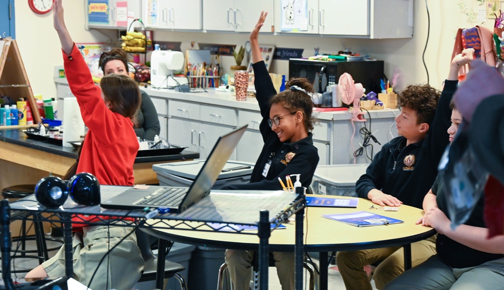 Tinker employees teach students about STEM career opportunities at STARBASE Oklahoma