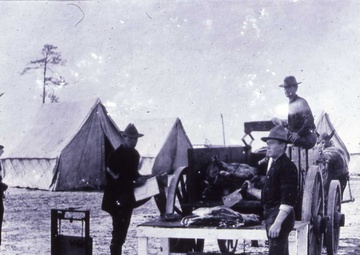 Nebraska Soldiers eating 'embalmed beef' rations