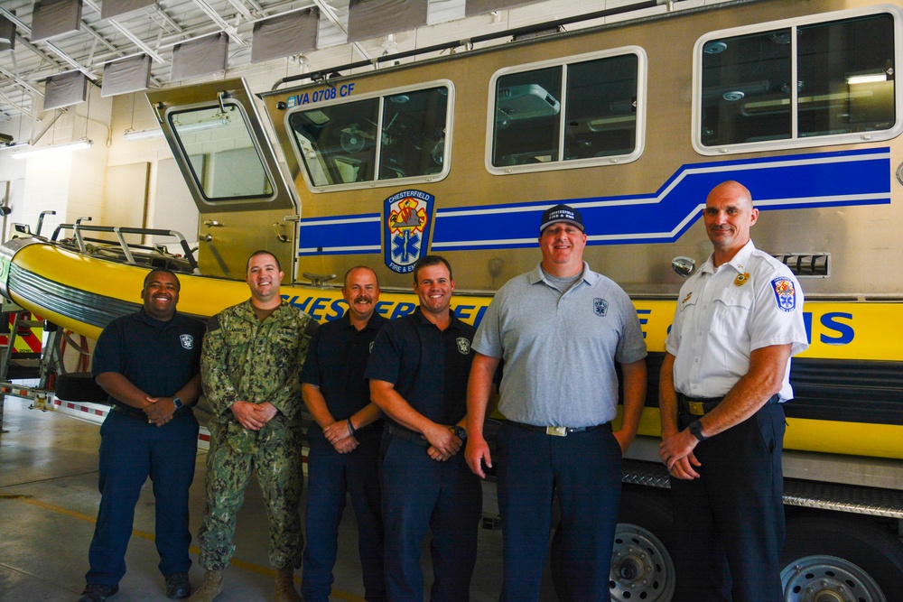 Sailors Visit Chesterfield Fire Station for Navy Week Richmond