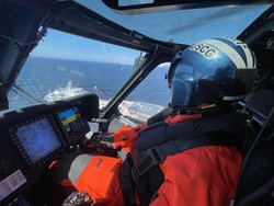 Coast Guard aircrew medevacs passenger from Alaska ferry Kennicott in Shelikof Strait