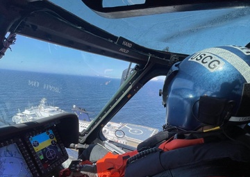 Coast Guard aircrew medevacs passenger from Alaska ferry Kennicott in Shelikof Strait