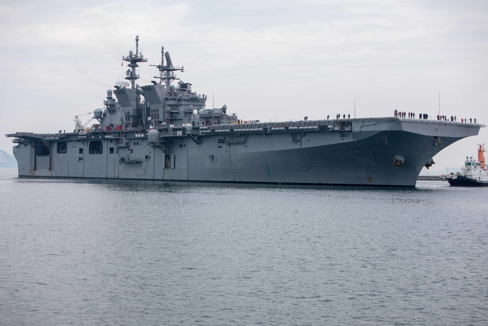USS Tripoli Docks at MCAS Iwakuni