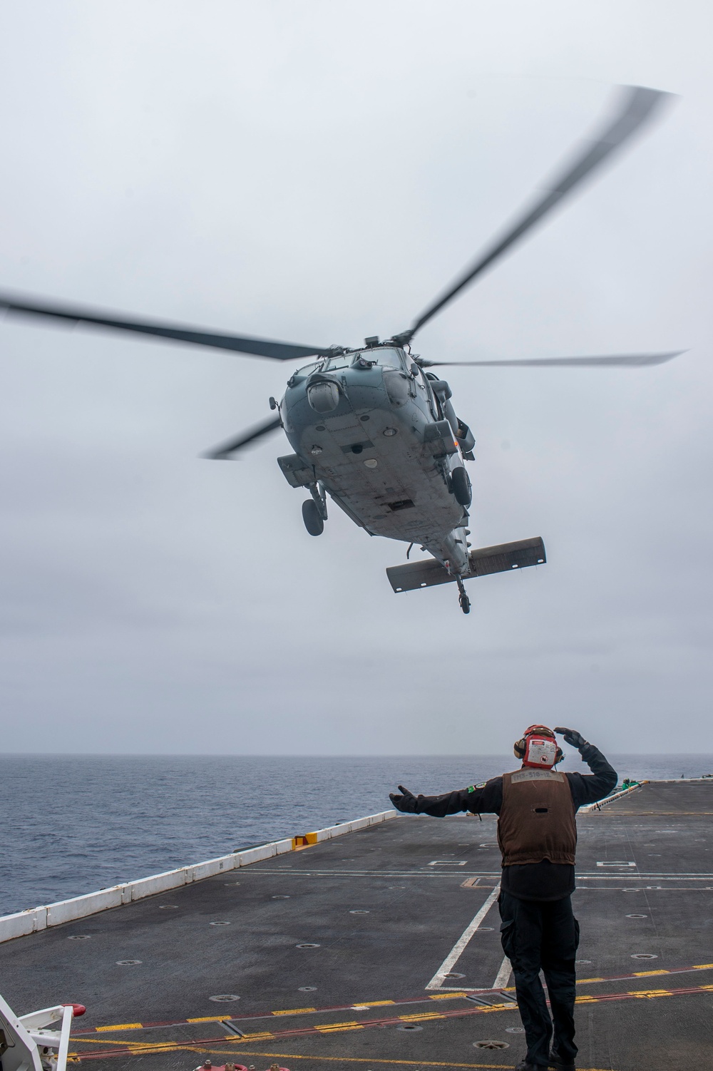 An MH-60S Takes Off Of The Flight Deck