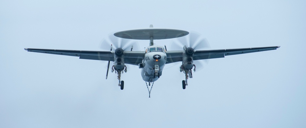 An E-2C Hawkeye Prepares To Make An Arrested Gear Landing