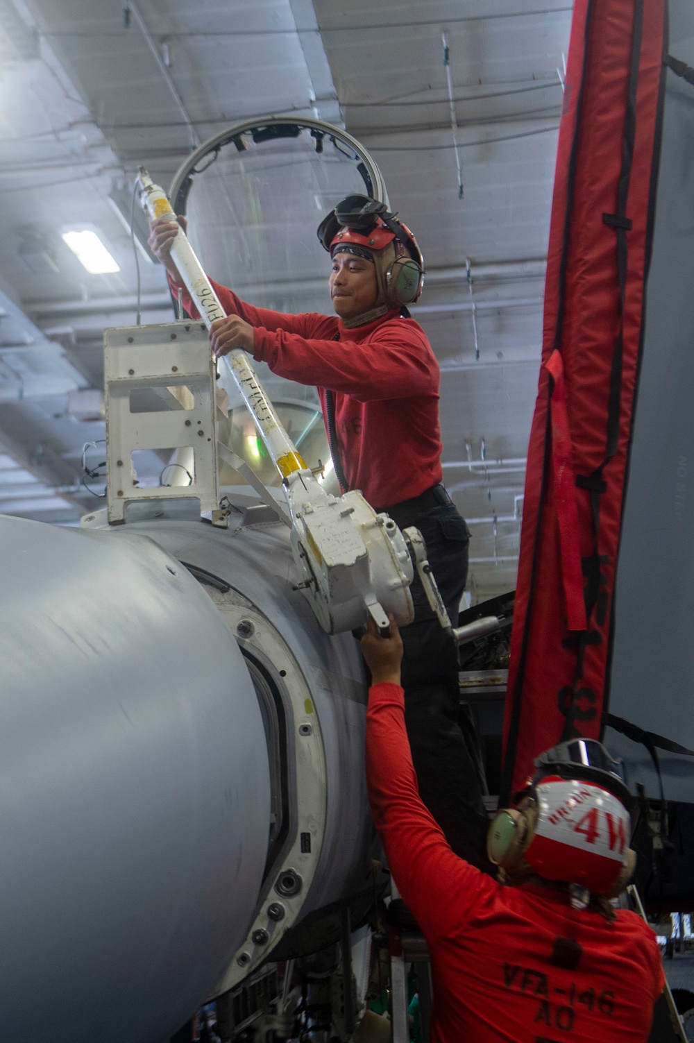 Sailor Installs Hoist