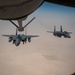 U.S. Air Force KC-135 refuels F-15s