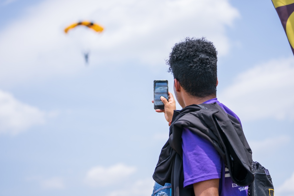 The U.S. Army Parachute Team hosts event for Month of the Military Child