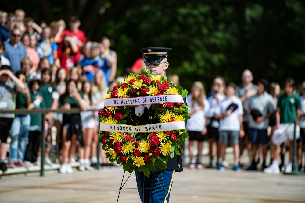 Spanish Minister of Defense Margarita Robles Participates in a Public Wreath-Laying Ceremony at the Tomb of the Unknown Soldier