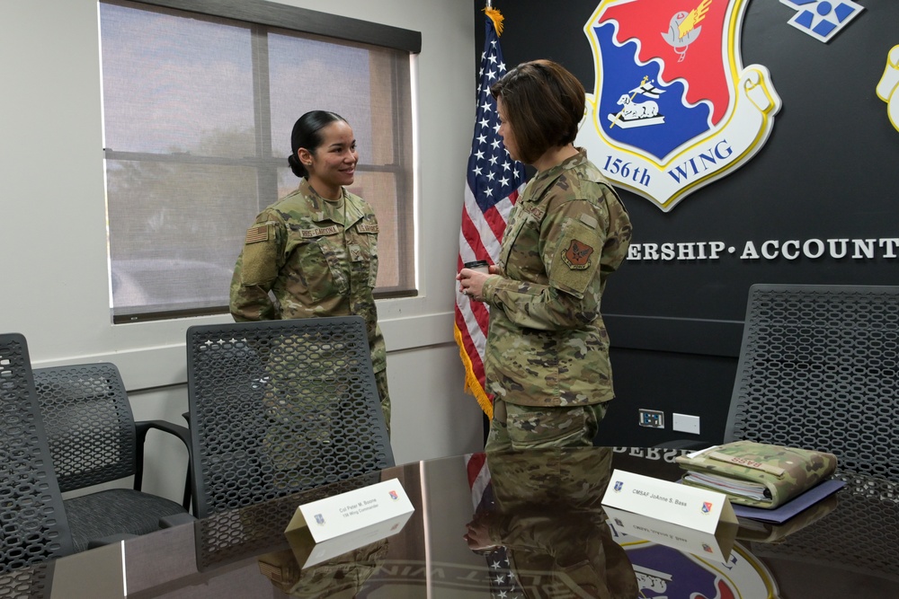 CMSAF JoAnne S. Bass visits 156th Wing