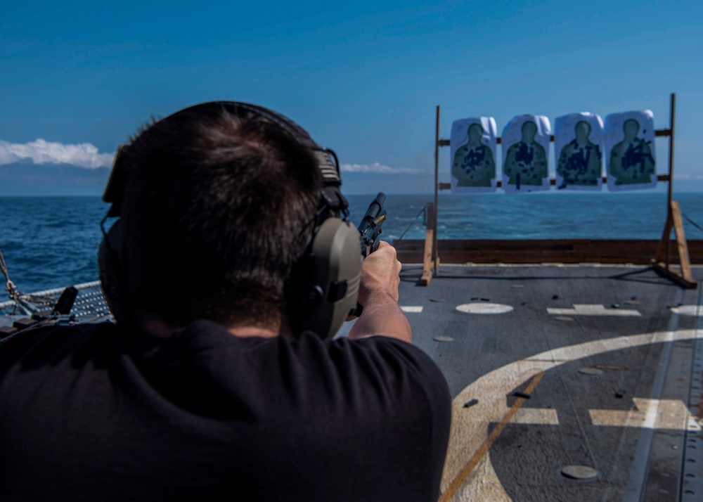 Gridley conducts a small arms live-fire exercise