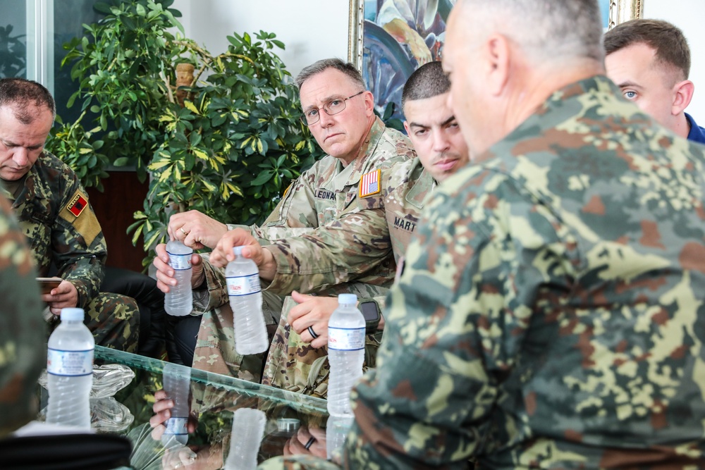 NJ Army National Guard State CSM Leonard Meets with Albanian Military Leadership in Tirana