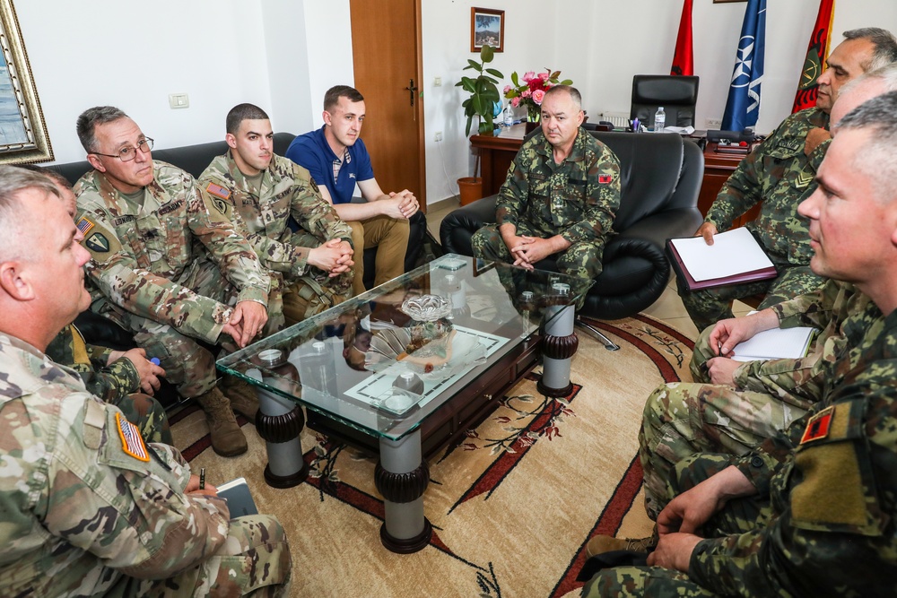 NJ Army National Guard State CSM Leonard Meets with Albanian Military Leadership in Tirana