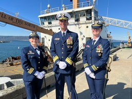 Coast Guard Cutter Hickory crew holds change-of-command ceremony in Homer, Alaska