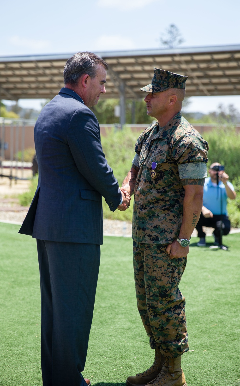 Marine awarded Purple Heart for wound received during Operation Enduring Freedom