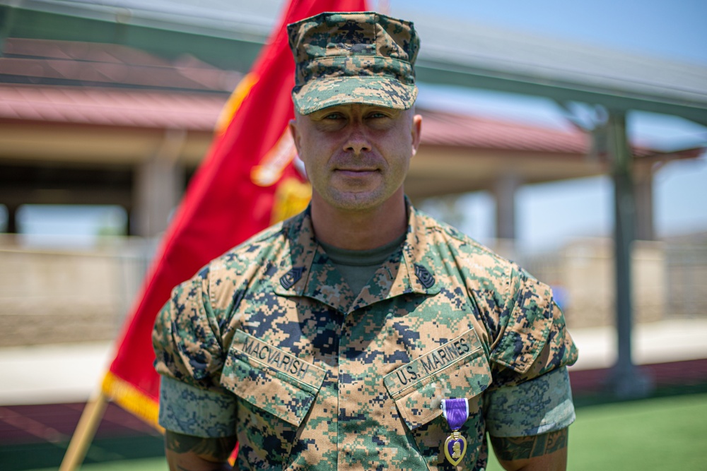 Marine awarded Purple Heart for wound received during Operation Enduring Freedom