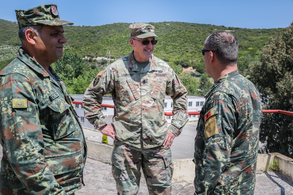 NJ Army National Guard State CSM Leonard Meets with Albanian Military Leadership in Tirana