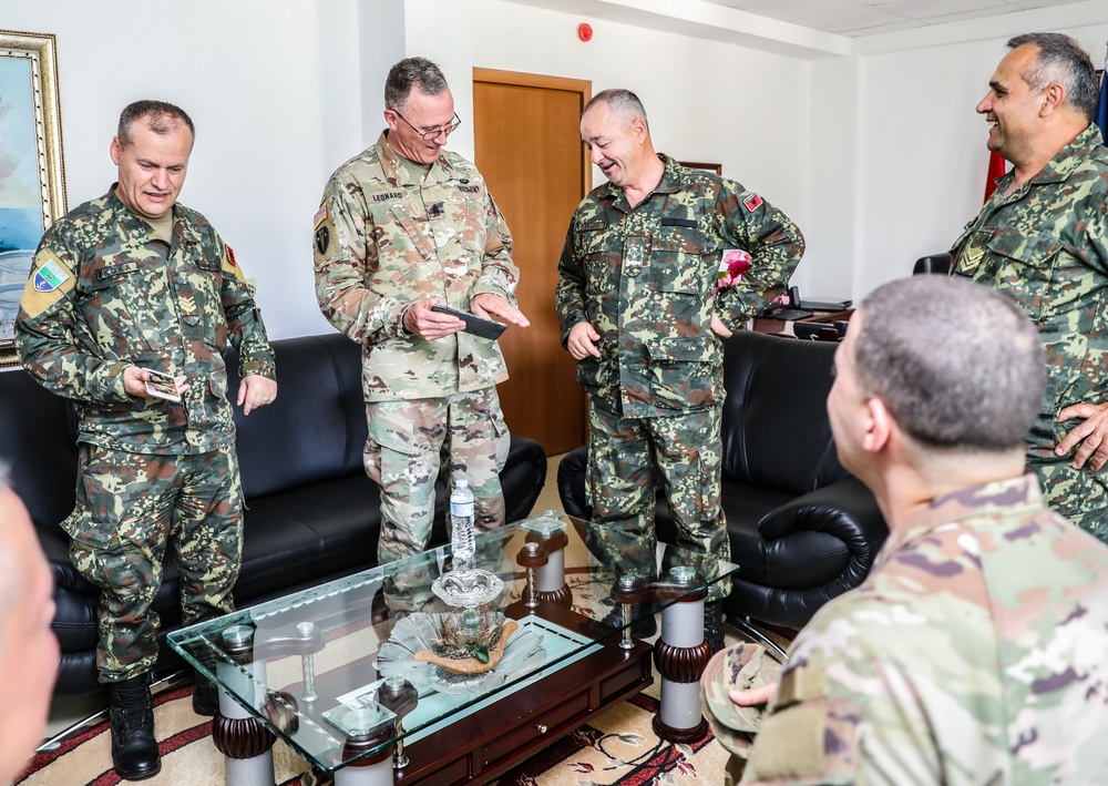 NJ Army National Guard State CSM Leonard Meets with Albanian Military Leadership in Tirana