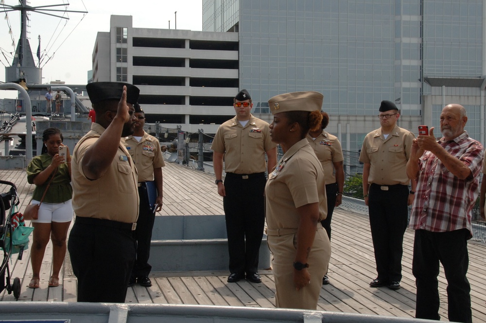 Naval Museum hosts a reenlistment ceremony
