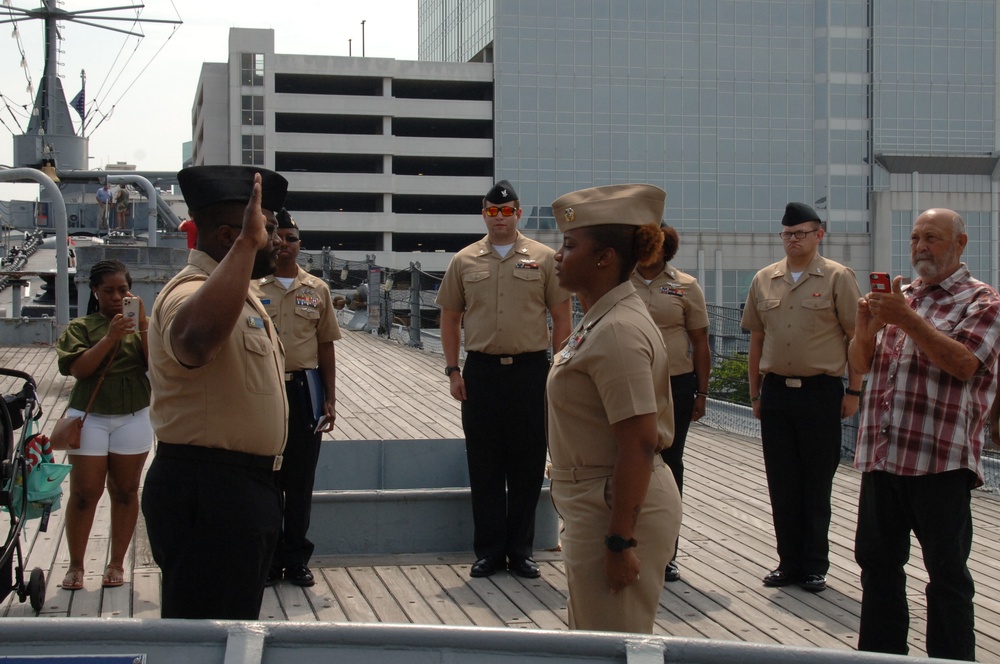 Naval Museum hosts a reenlistment ceremony