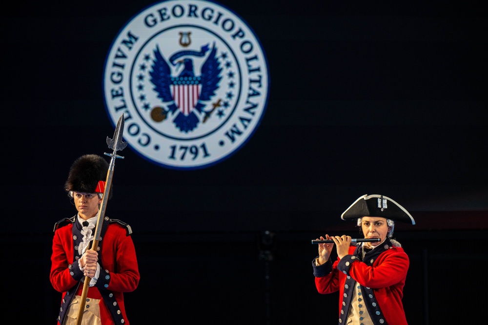 Deputy Secretary of Defense Kathleen H. Hicks speaks at the National Capital Region ROTC Detachment commencement at Fort Myer, Virginia